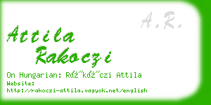 attila rakoczi business card